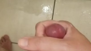 straight dominant daddy masturbation on the shower