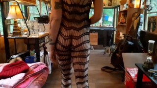 Hot petite tits and ass in body suit 