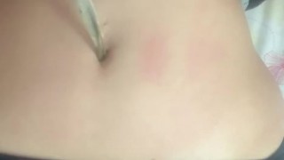 navel torture with knife 
