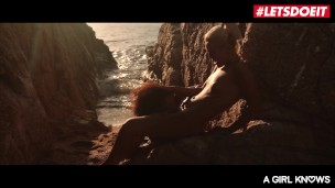AGirlKnows - Cecilia Scott And Luna Corazon Hungarian teen Lesbian Sex On The Beach - LETSDOEIT