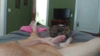 Hairy ginger stroking that cock