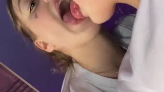 Mirror licking. Drool. Kissing myself 