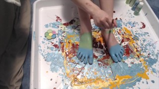 Painting a picture on my cute feet