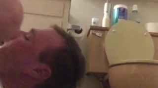 upside down eating own cum
