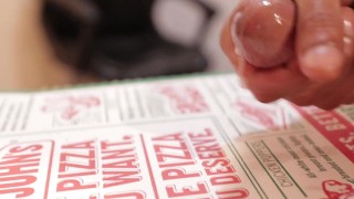 BBC SOLO NUT ON PAPA JOHNS PIZZA BOX CASHEWXXX BIG DICK