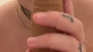Sloppy, Gagging Blowjob - New Realistic Dildo 