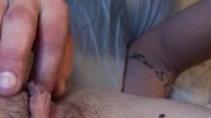 Daddy eating my pussy then making me squirt all over the bed