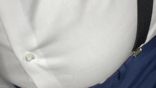 Straight Small dick daddy jacks off in business suit 