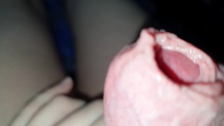 Close up of my cock and than cumming on my side table
