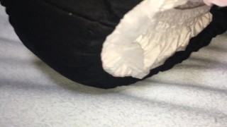 031 おほぉ♡おしっこしたオムツに黒児下着を履かせて疑似セックス…！