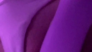 Rubbing my pretty pussy and squirting and gush up close with white thong on