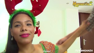  CHRISTMAS SPECIAL! Tiny latina Colombiana Elf On The Shelf Gets Pounded - MamacitaZ