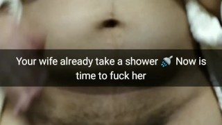 Wife after shower wanna bareback fuck with her sex-buddy [Cuckold. Snapchat]