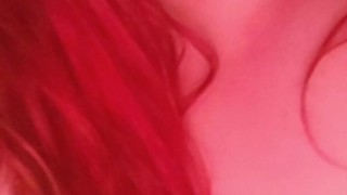Redhead BBW pussy lips tease