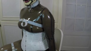 Trailer Miss Maskerade Bound In Full Rubber Latex Catsuit