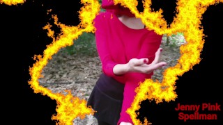 sexy parodia di Sabrina Spellman, Jenny Pink nel bosco suona il corno di Gabriele (Pompino)