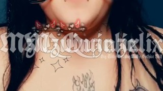 O-ring Gagged and Drooling Big Tiddy Goth BBW