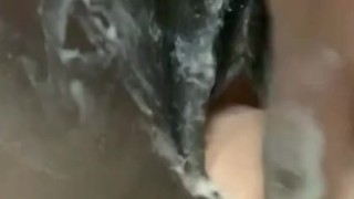Horny school girl fucks ebony cunt until she squirts 