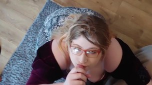 BBW Elisa Sucking and Bouncing Until She Gets Creampied