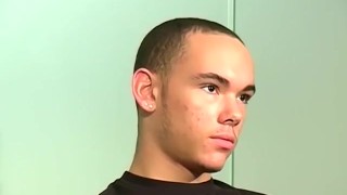 Young British man jerks off after interview in hot solo