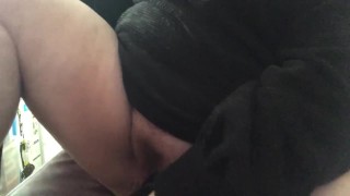 Thick goth Girl Plays with a Knotted Toy Part 1