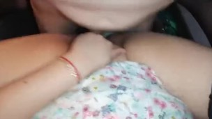 Stranger fuck my wife in car and cum in her pussy, dogging wife