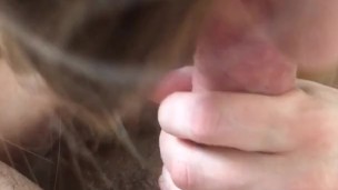 neighbor sucks dick, squirts from tits with milk, cum in mouth