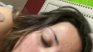 Passionate morning blowjob