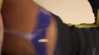 Made Ebony Stepsister Ride Dick While Cooking