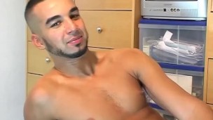 Young sexy delivery arab guy serviced his big dick in spite of him
