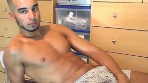 Young sexy delivery arab guy serviced his big dick in spite of him
