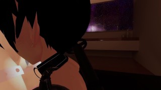 Cute femboy teases and sucks in VR