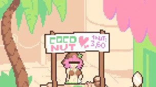 CocoNut Shake [Pixel Hentai game] Huge breast milking on the beach