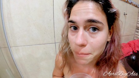 drinking pee in shower, deep throat, cum swallow and gargle cum ending, extras -4k 60fr-
