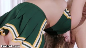 Blonde Cheerleader Fucks Her High School Sweetheart - EroticaX