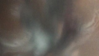Black BBW washing her tits