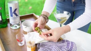 Piper blush Makes COCK-tails like a pro!