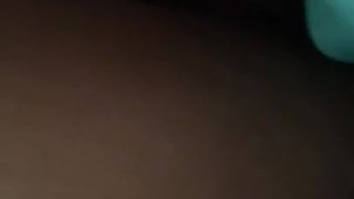 Young ebony Creampie masturbates with BBC