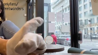 Coffee shop feet and sock tease (preview) 