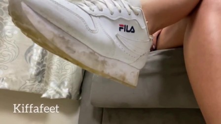 PREV Stepmother steals step son girlfriend and make him their footstool foot worship their sneakers