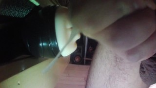 veiny cock fucks fleshlight until it cums