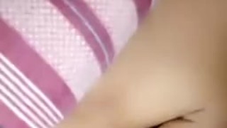 Playing with my pussy while stepbrother watches 