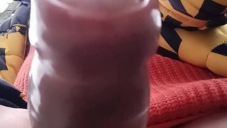 Filling condom with cum