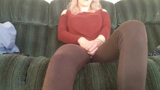 Bored at Home, Masturbating in the Living Room. With the Blinds Open!! XXX