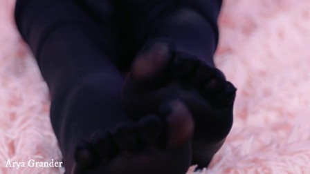 5 fingers pantyhose, foot fetish 4k video close up feet
