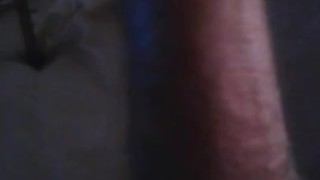 Hands free vacuum cleaner sucks the head of my cock