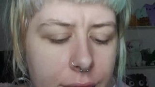 Cute Girl Striptease Dancing and Masturbation in Fluffy Mini Pajamas