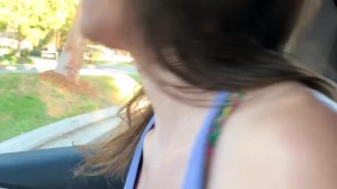 Hot teen Babe MAYA WOULFE Squirts during Public BJ and hardcore Fuck Session