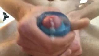 First time cock sleeve cumshot