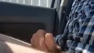 Cheeky vehicle wank in public